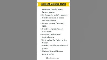 10 lines on mahatma gandhi #essay #gandhi