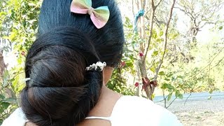 big bun hair style 🥰 #hair #hairstyle #longhair #hairstyles #hairbun #haircare #bun