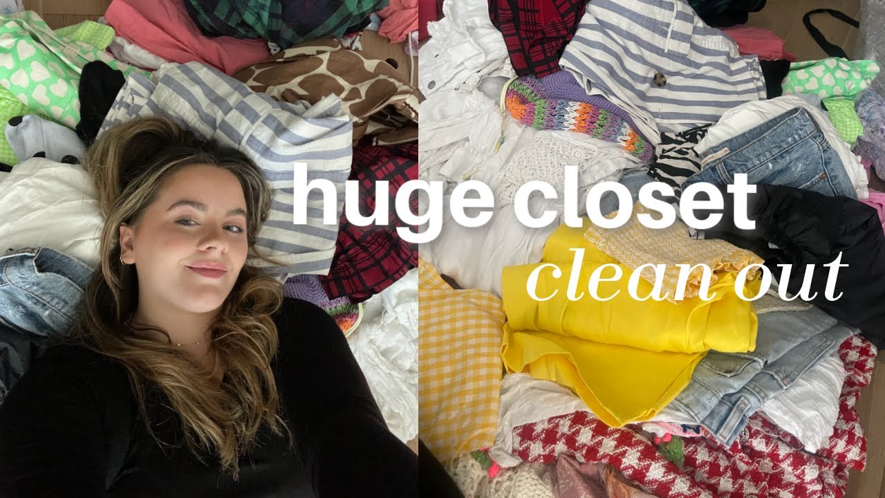 huge closet clean out: decluttering and organizing my clothes 2023 ...