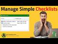 How to create and manage simple Checklists