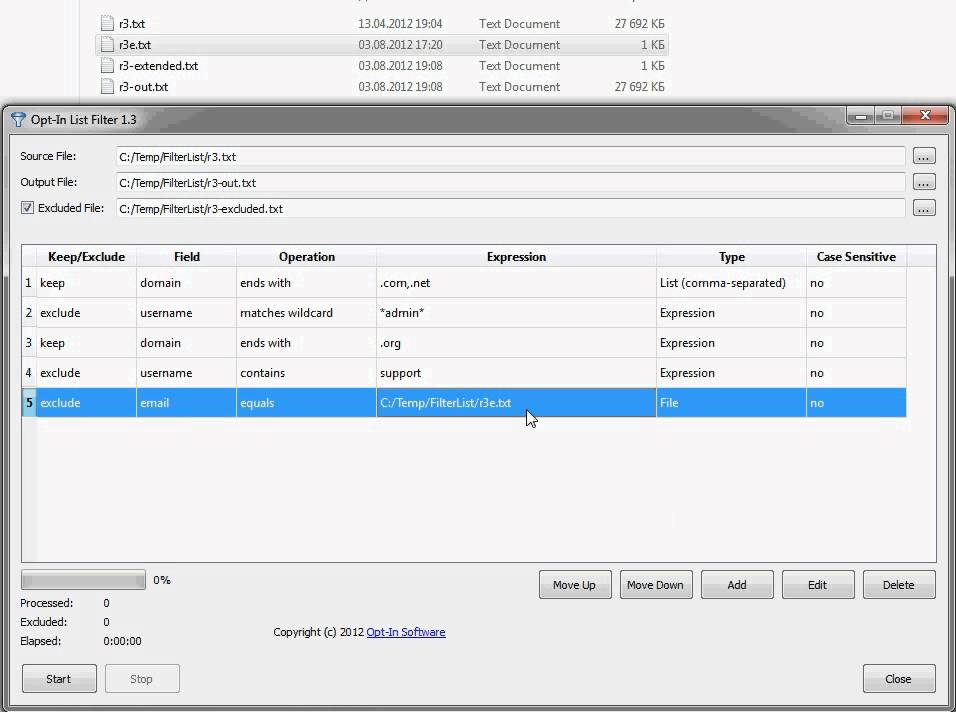 Opt-In List Filter - Drag & Drop