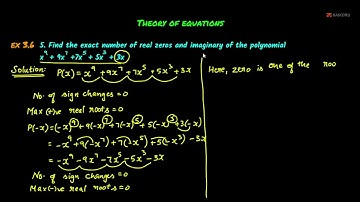 SK | 12th | Maths | CH-03-LE-36 | Ex 3.6 - Sum - 5 | Theory of equations