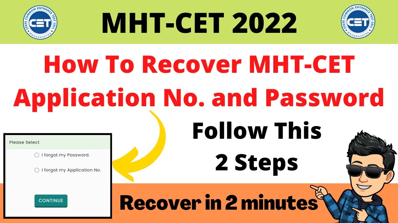 MHT-CET 2022 | How To Recover Application No. and Password | Recover MHT-CET Account In 2 minutes