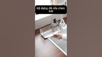 Kệ đựng đồ rửa chén bát giá để giẻ rửa chén có khay hứng nước nghiêng #kededodanang #kededonhabep