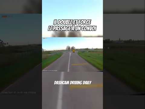 IL DOUBLE ET FORCE LE PASSAGE A UN CONVOI EXCEPTIONNEL !! #dashcamfrance #automobile #shorts
