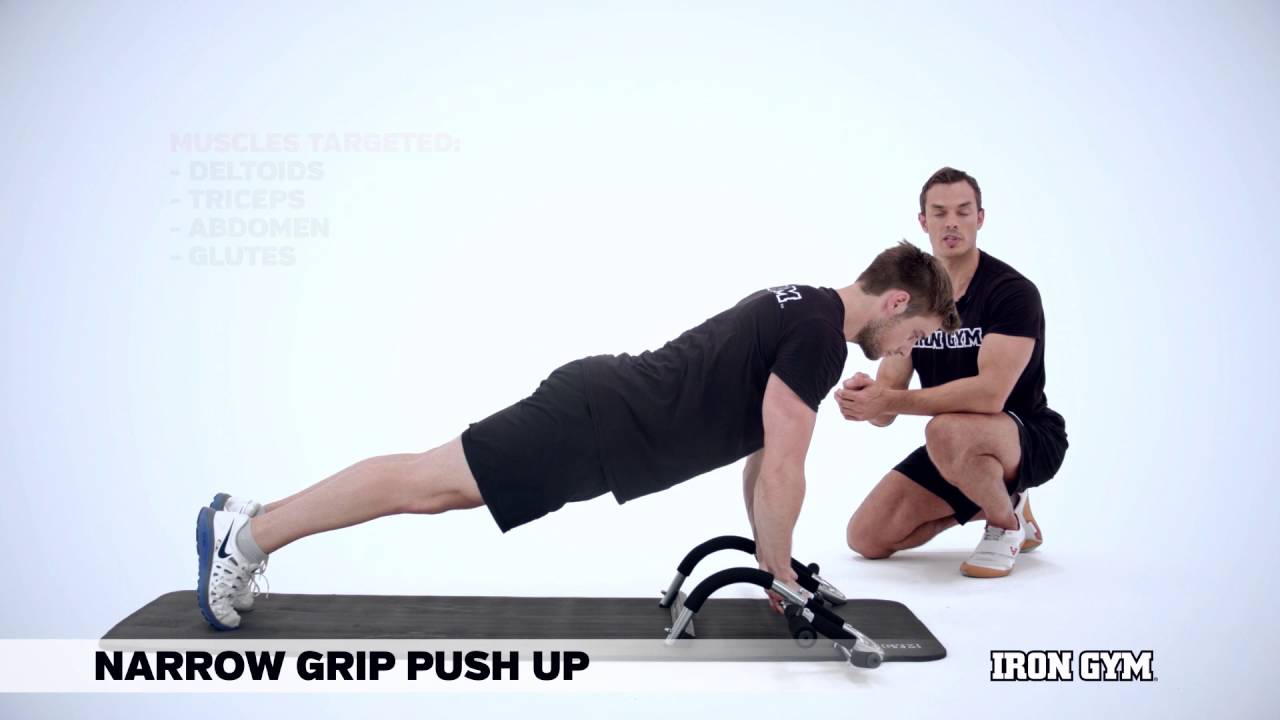 Narrow Grip Push Up IRON GYM® Training Academy YouTube