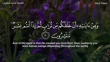 ومن آياته أن خلق لكم من أنفسكم أزواجًا لتسكنوا إليها | تلاوة رائعة للشيخ أحمد النفيس