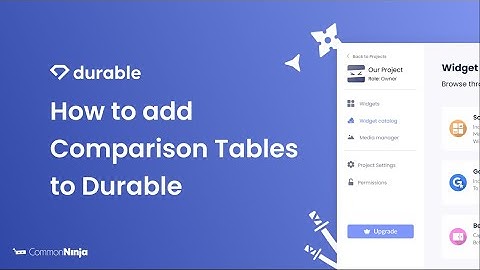 How to add Comparison Tables to Durable