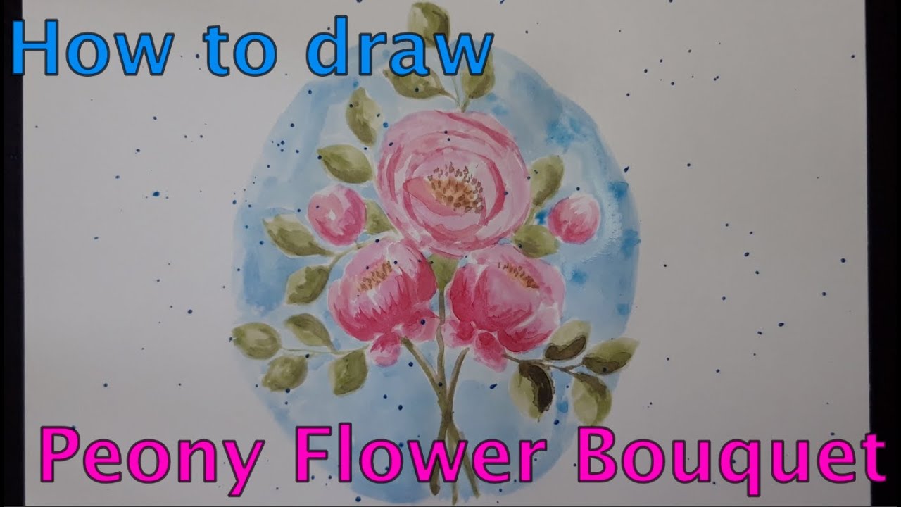 How to paint Peony Flowers Bouquet easy step by step. #watercolor # ...