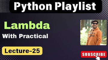 25. Lambda in python | Python playlist