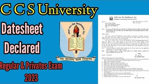 Ba, B.Sc, B.Com datesheet declared |CCSU EXAM 2022 |CCSU EXAM NEWS | CCSU News Update Today |