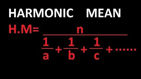 Harmonic Mean Class 11 | H. M Statistics