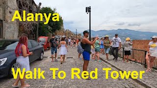 4K TURKEY 🇹🇷 ALANYA Walk to Red Tower Walking Tour