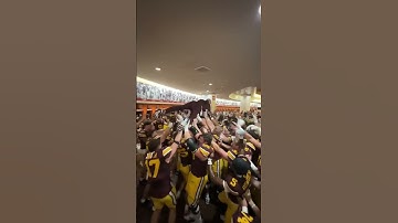 Gopher Football Locker Room Celebration After Win Over Rutgers