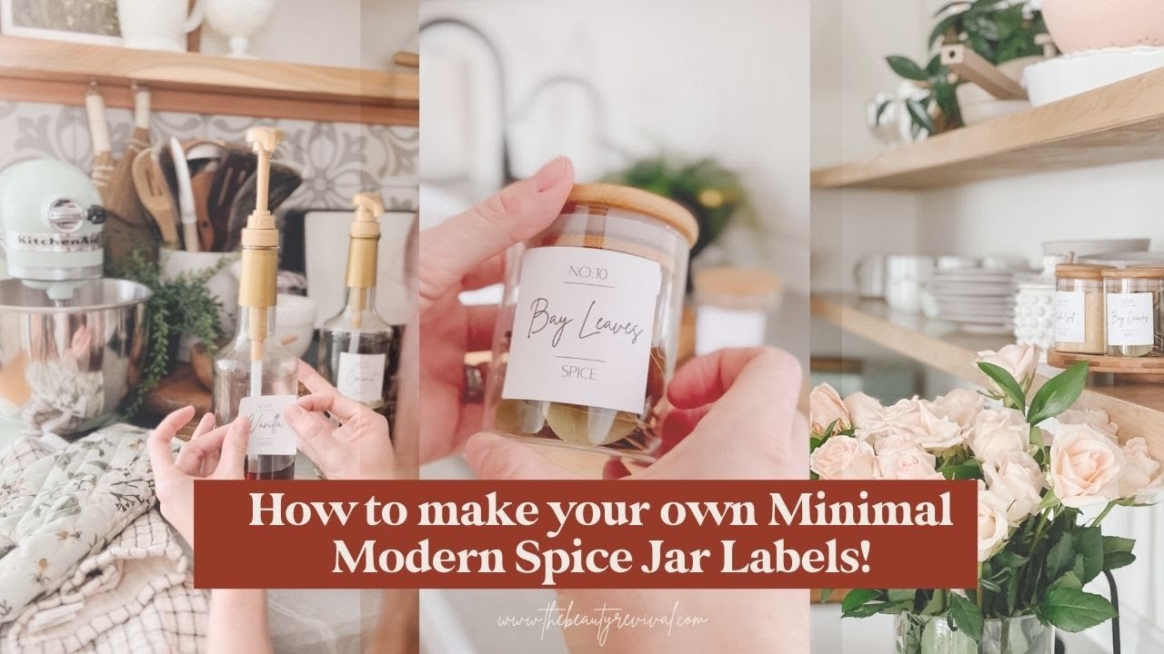 DIY AESTHETIC SPICE JARS  modern spice jars & labels 