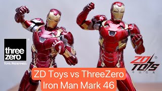 ZD Toys vs Threezero Iron Man Mark 46 comparison and close up