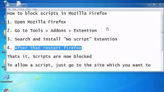 Series 8 262 How to block scripts in Mozilla Firefox