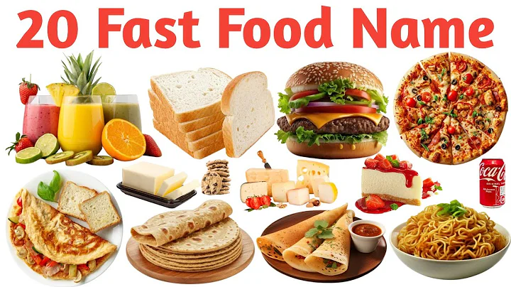 Learn 20 Fast Food Names in English | Vocabulary Video for Kids, Toddlers & Kindergarten #fastfood 