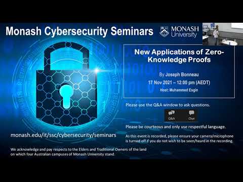 New Applications of Zero-Knowledge Proofs | Cybersecurity Seminars