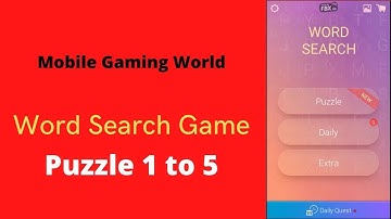 Game Word Search - Puzzle 1 to 5 - Gameplay for Kids, Teens, Adults - Enjoyment Video - Words Game