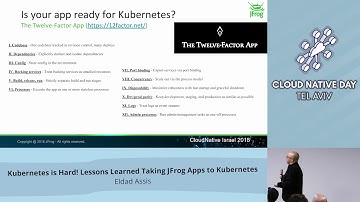 Kubernetes is hard! Lessons learned taking JFrog apps to K8s - Eldad Assis - CND Tel Aviv 2018