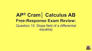 AP® Cram│ AP Calculus Exam │Free Response Question 15│Slope field of a differential equation