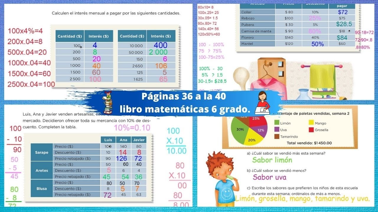Páginas 36 a la 40 libro matematicas 6 grado - YouTube