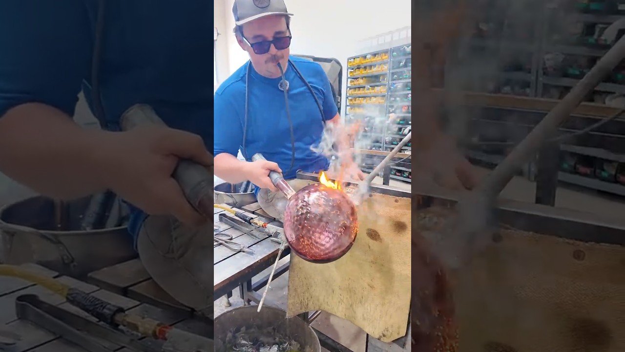 Glass Under Pressure: Pendant Light #glassblowing #satisfying #glassart