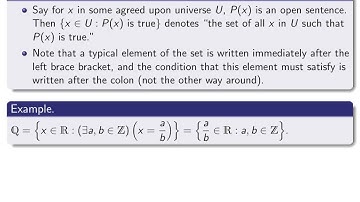 2.1, part 1 Basic set theory