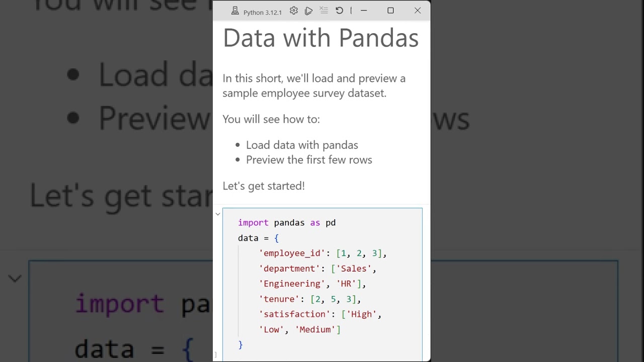 01 Intro to Pandas: Data Loading and Preview for Sales Dashboard