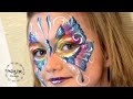 Rainbow sponge butterfly  face paint demo