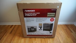 We unbox and review the 28" Husky base cabinet from Home Depot.