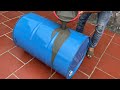 Amazing idea with Cement \ Making Multi-purpose Outdoor Smart Wood Stoves from Non-iron Barrels \