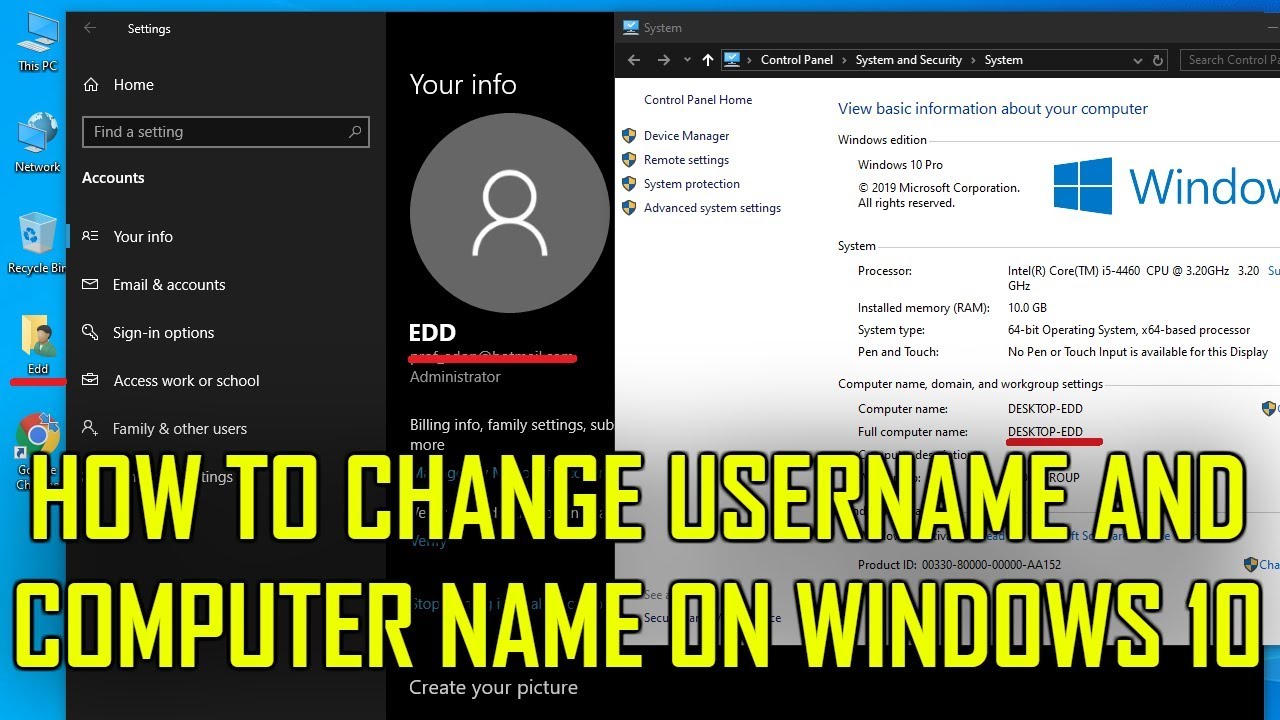 How to Change Username and Computer Name on Windows 10 ...