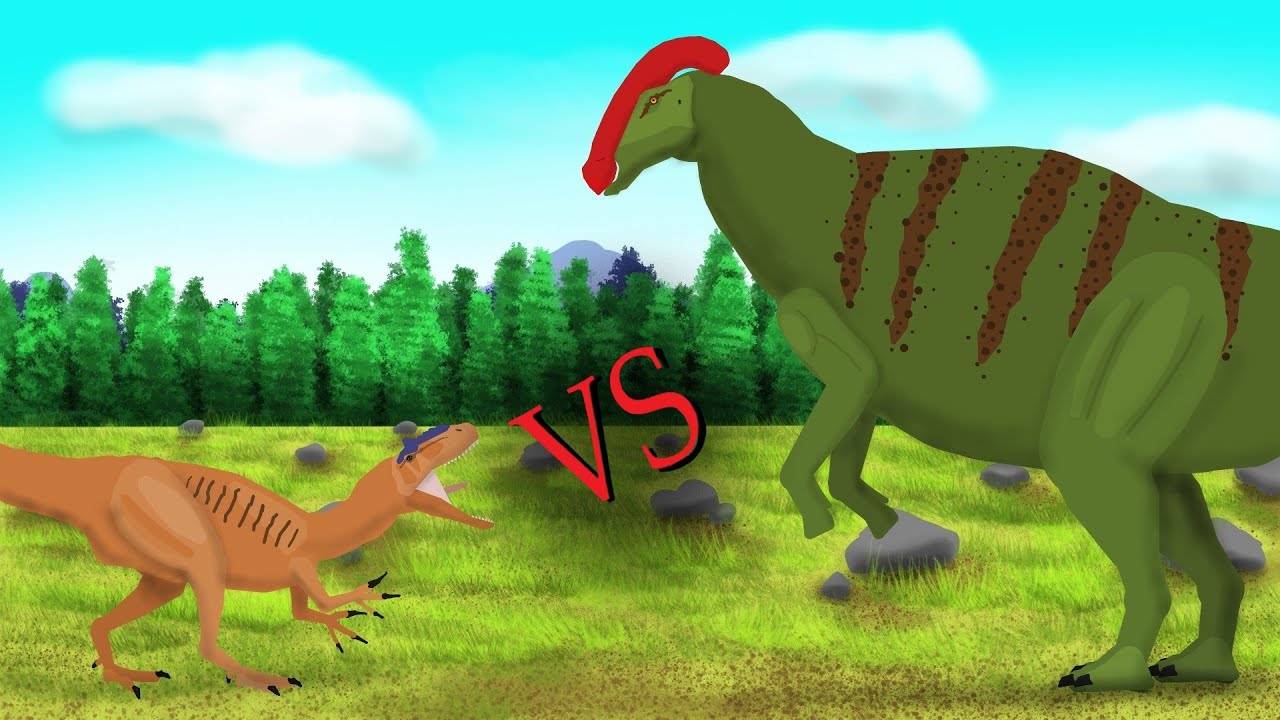 Parasaurolophus vs Allosaurus - Pivot Animation Battle - YouTube