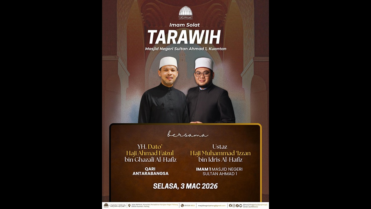 Solat Sunat Tarawih 14 Ramadan 1447H