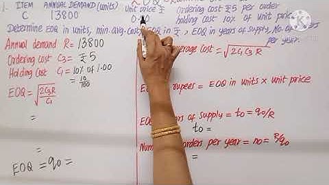 Std11|BM#60| Ex6.3|Business Maths|Economic Order Quantity- EOQ