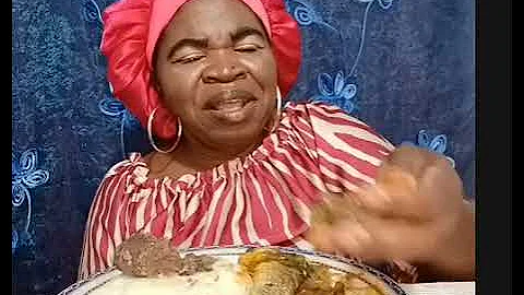 ASMR MUKBANG OGBONO SOUP WITH AMALA FUFU AND POUNDED YAM FUFU /NIGERIA FOOD