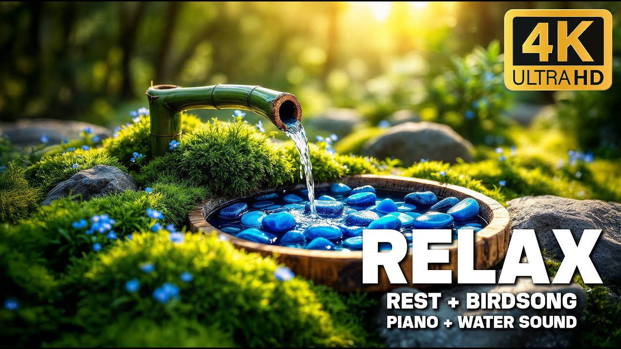 Soothing Bamboo Water Sounds 🌙 Healing Music for Peaceful Sleep and Deep Rest