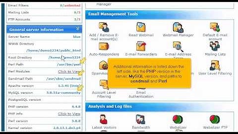 Becoming familiar and navigating around in cPanel RVSkin