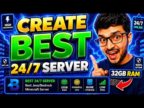 How To Make 24/7 Minecraft Server Java + PE Cracked | Best 24/7 Minecraft Server 🟢