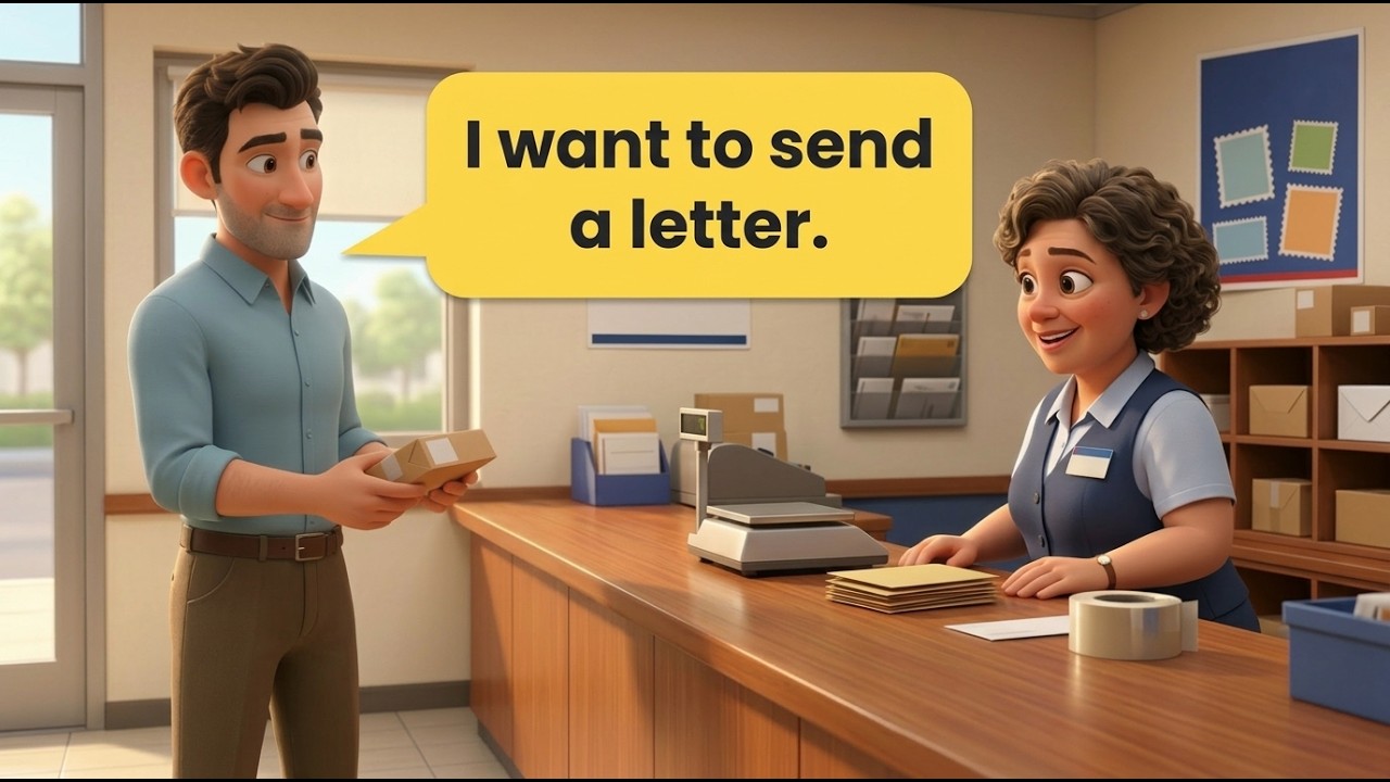 Too Shy to Speak English? Real-Life English Conversation at the Post Office