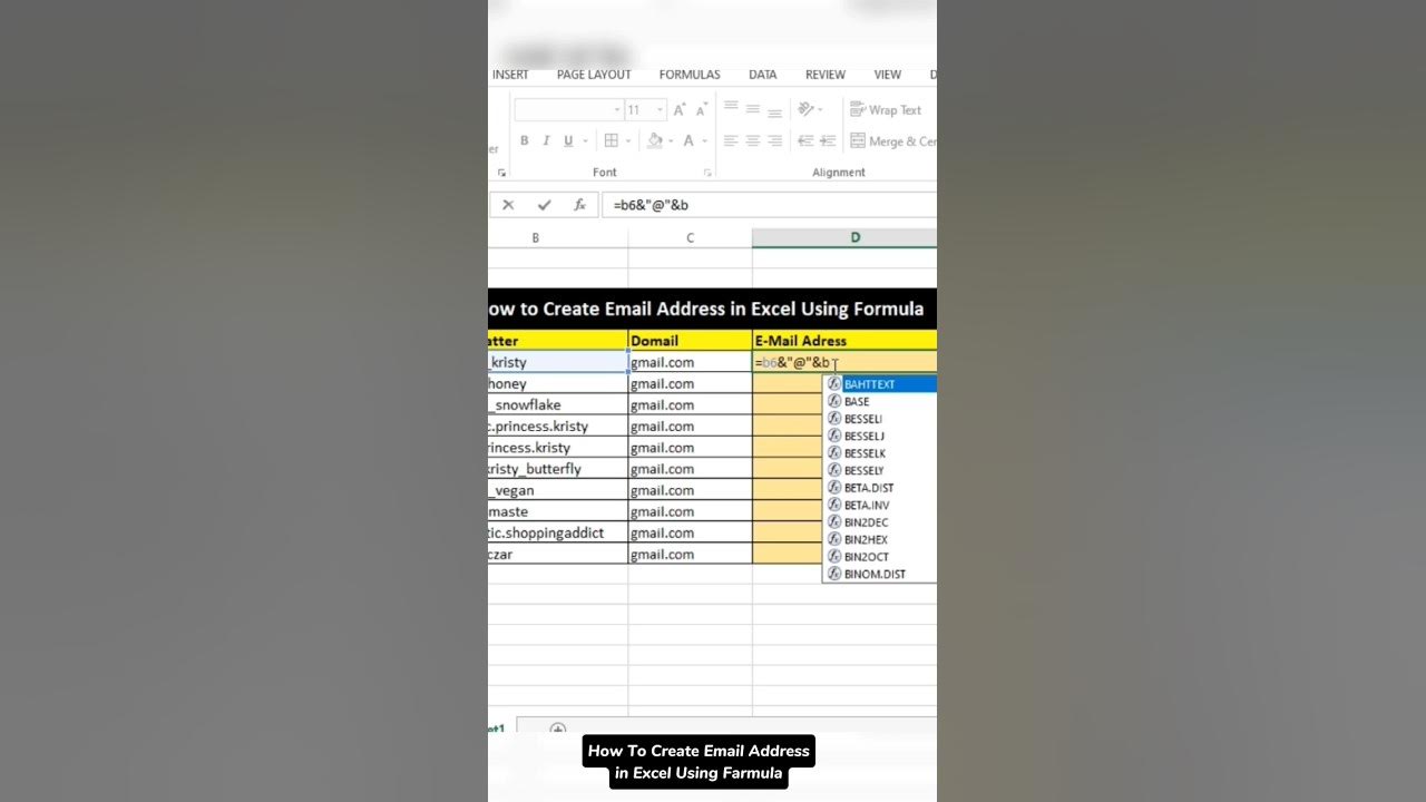 how-to-create-email-address-in-excel-using-formula-exceltutorial