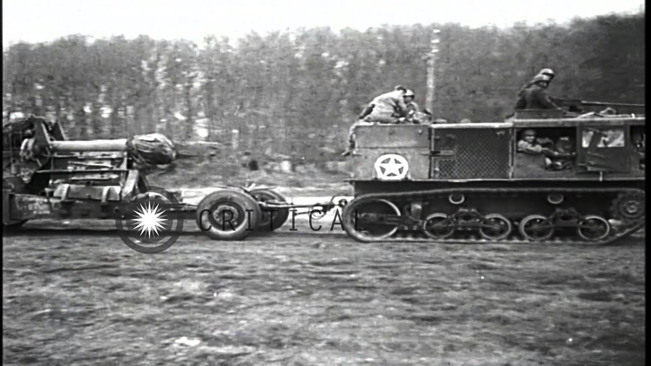 lyse Monetære månedlige US troops set up 155mm Gun (Long Tom) and M4 High Speed Tractor tows  another one...HD Stock Footage - YouTube