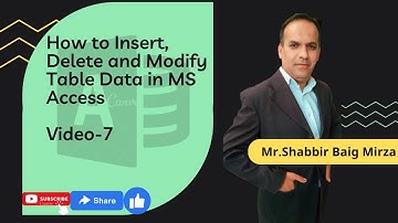 How to Insert, Edit and Delete Data from Table in MS Access | Shabbir Baig Mirza