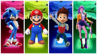 Mario vs Sonic vs Paw Patrol vs Kpop demon hunter CoffinDance Heroes battle! Tiles hop 51 screenshot 2