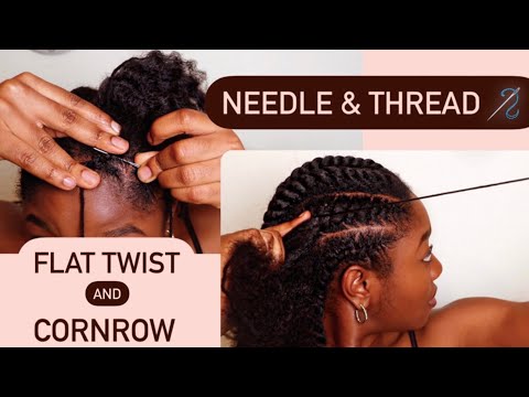 How To: Needle & Yarn/Thread FLAT TWIST + CORNROW also the