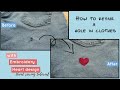 How to Repair Hole in Clothes with Embroidery Heart Design Sewing by Hand Tutorial |How to hide hole