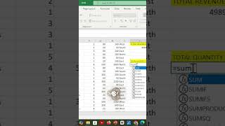 Sum function  in Excel in 30 Second #Shorts  #excel #dataanalysis #dataanalytics #viral #exceltips