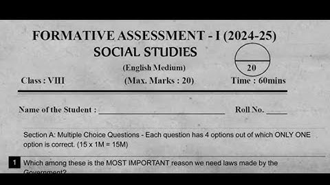 Ap 8th Class Fa-1 💯💯V.V.imp  Social🥳Question Paper 2024-25 | AP 8th Class fa1   Social Paper 2024-25